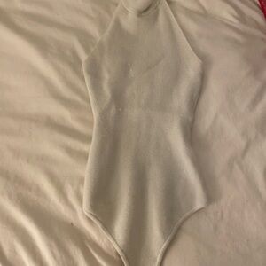 Abercrombie & Fitch Soft Cream Knit Turtleneck Bodysuit